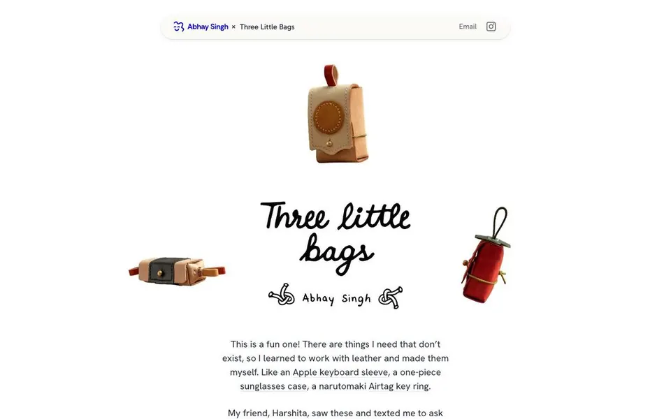 Three Little Bags homepage