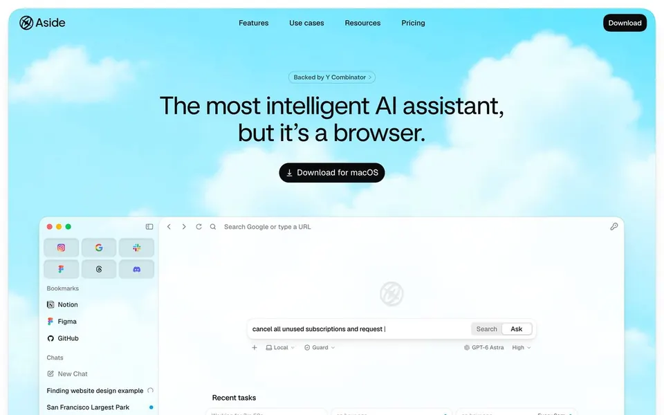 Aside homepage