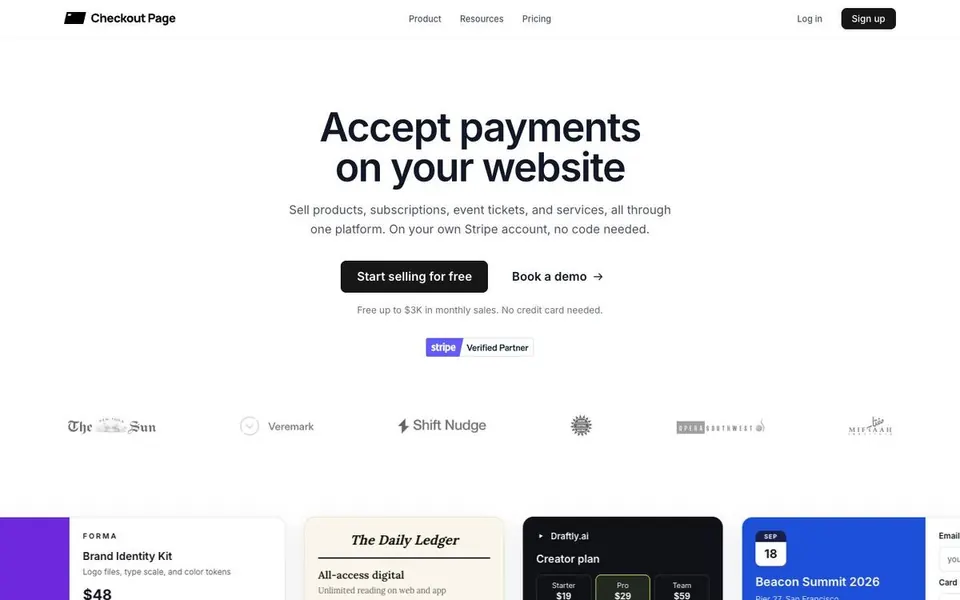 Checkout Page homepage