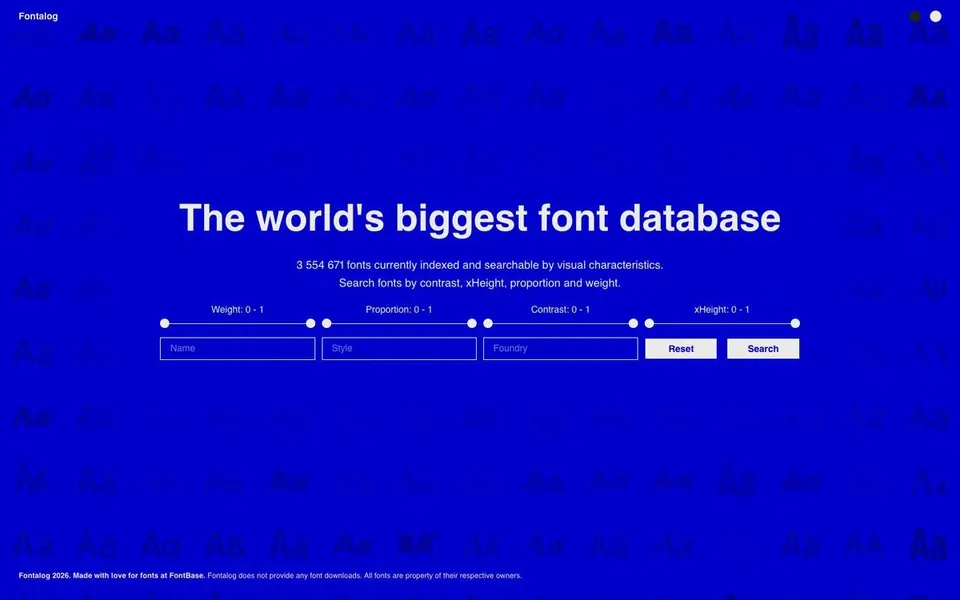 Fontalog homepage