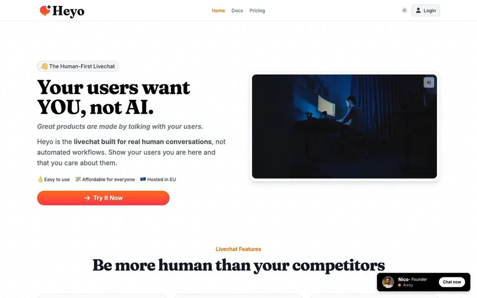 Heyo homepage