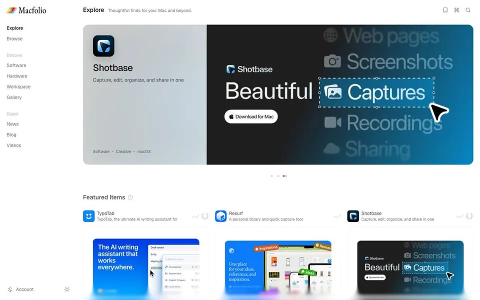 Macfolio homepage