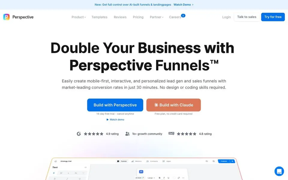 Perspective homepage