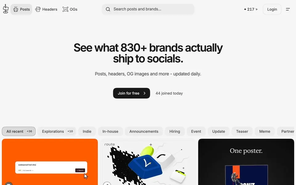 Posts homepage
