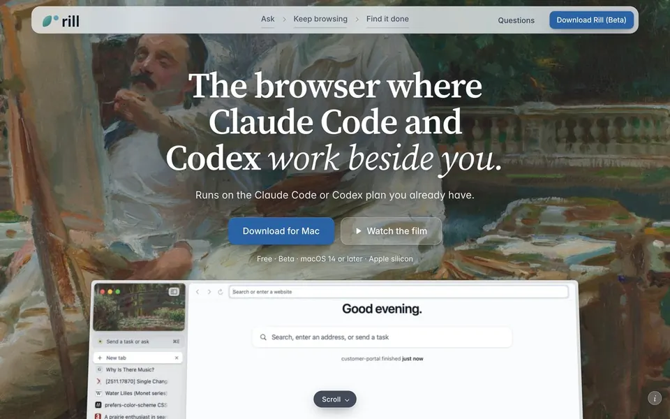 Rill homepage