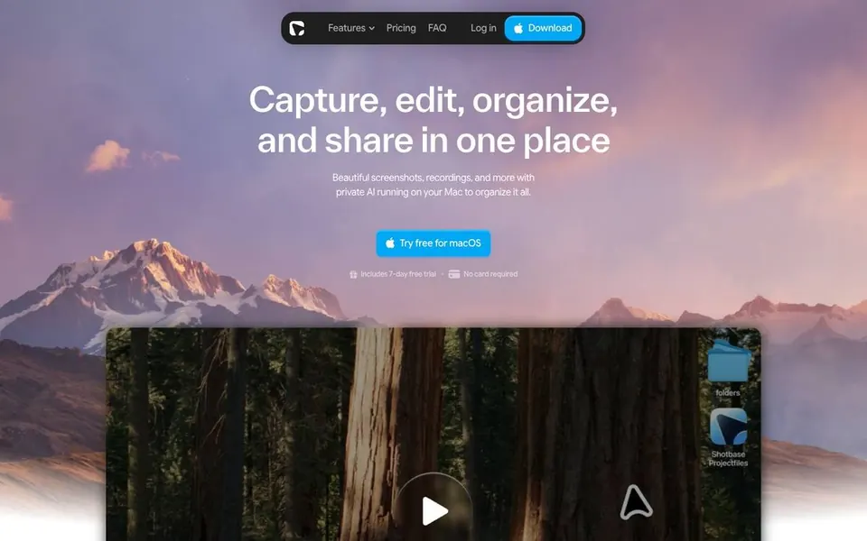 Shotbase homepage